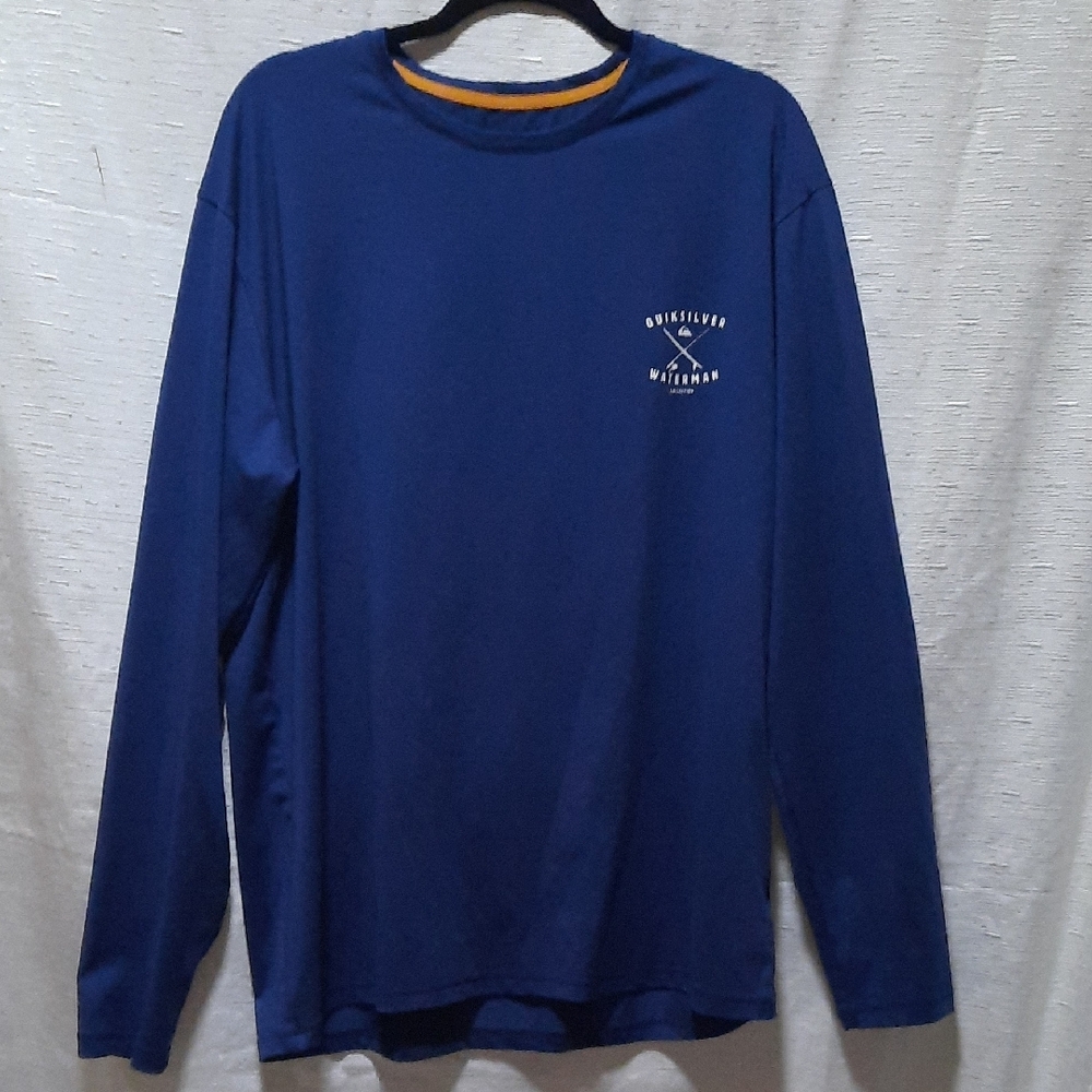 Quiksilver Blue Long Sleeve Tee with Embroidered Detail